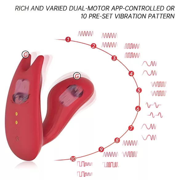 Magic Motion Umi - bärbar appstyrd insättbar vibrator (röd)