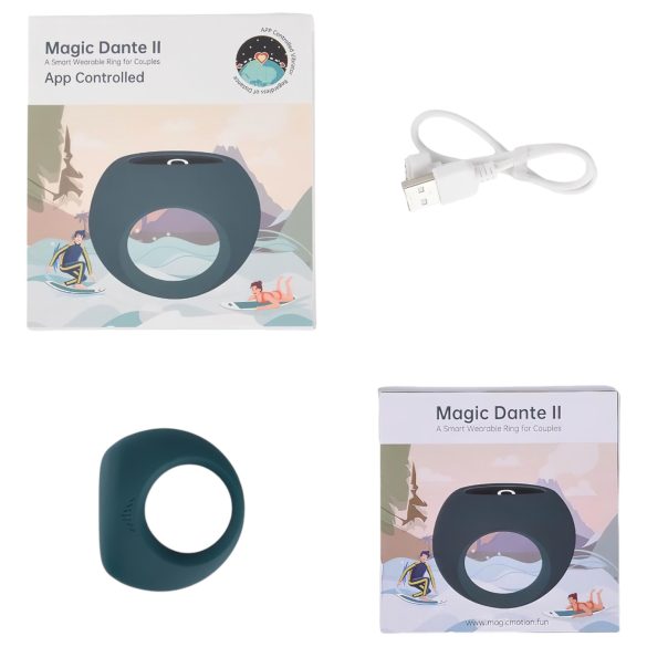Magic Motion Dante II - penisring med vibrator - uppladdningsbar - blå