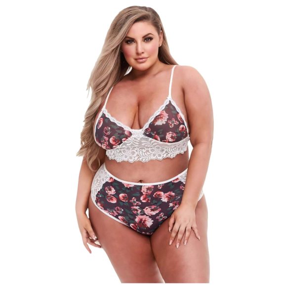 Baci Plus Size - Blommig spets-bh set