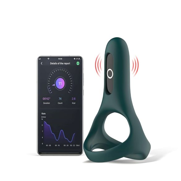 Magic Motion Rise - smart, uppladdningsbar vibratorring (grön)