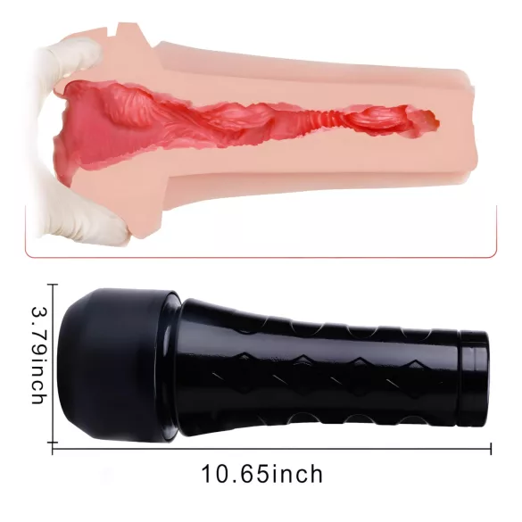 Tracy's Dog - 3D onanihylsa - realistisk vagina - svart/natur