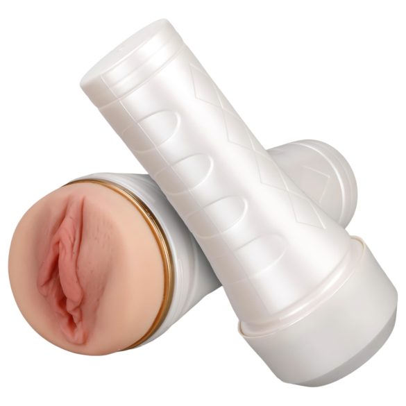 Tracy's Dog 3D Stroker - naturtrogen vagina i fodral (vit-natur)