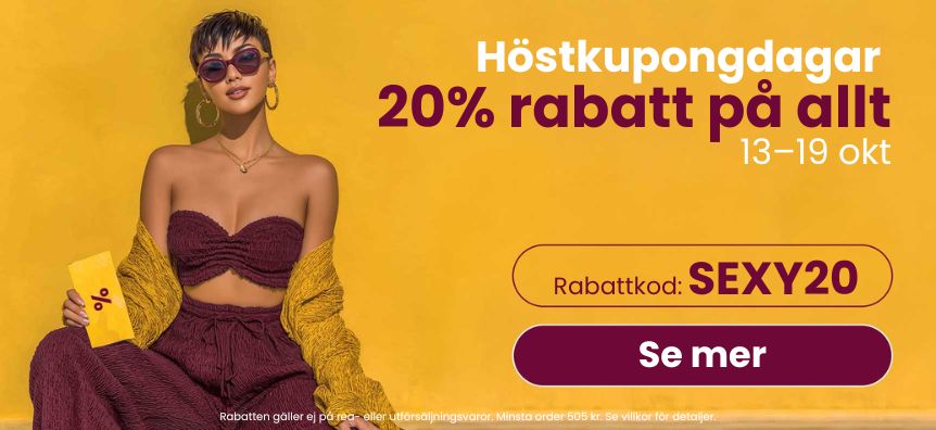 Få 20 % rabatt på allt 13–19 okt. Endast hos lovesexshop.se sex shop!