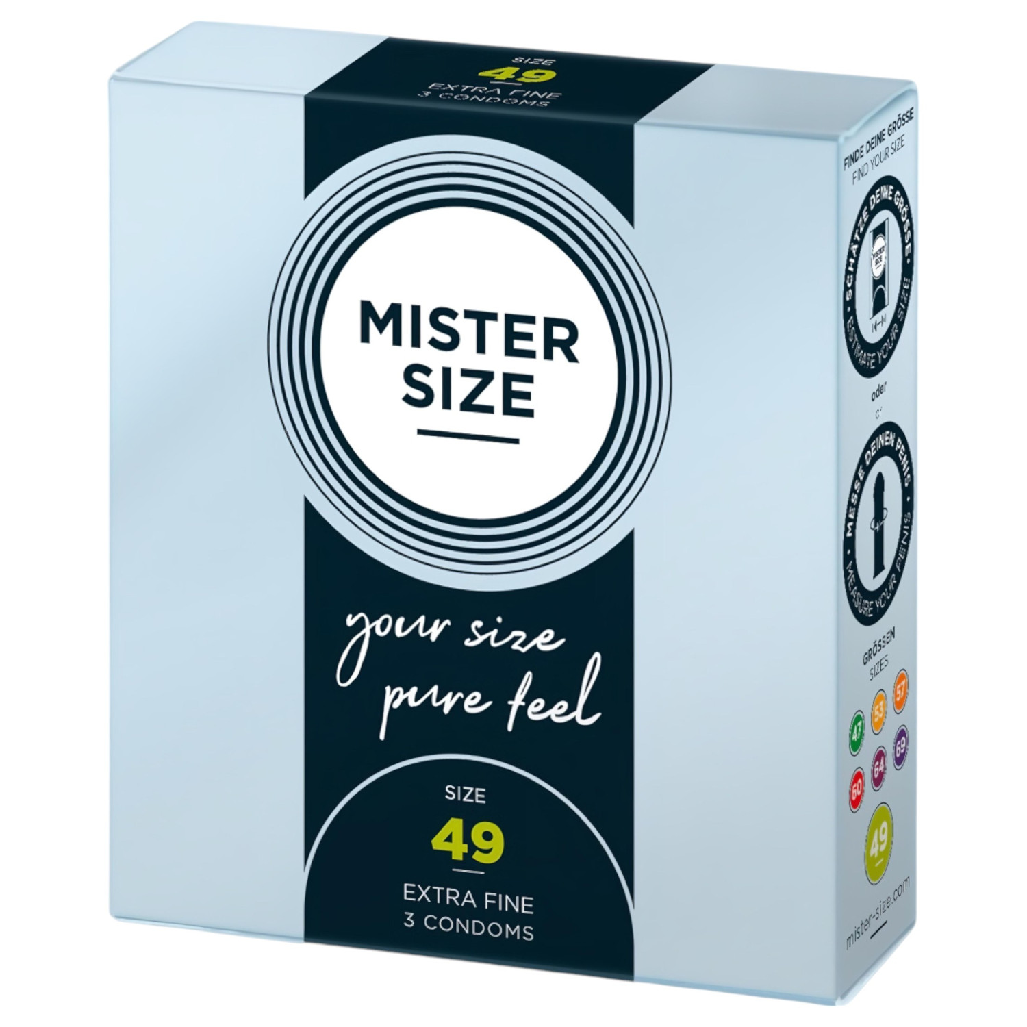 Mister Size - tunn kondom - 49mm - 3 st