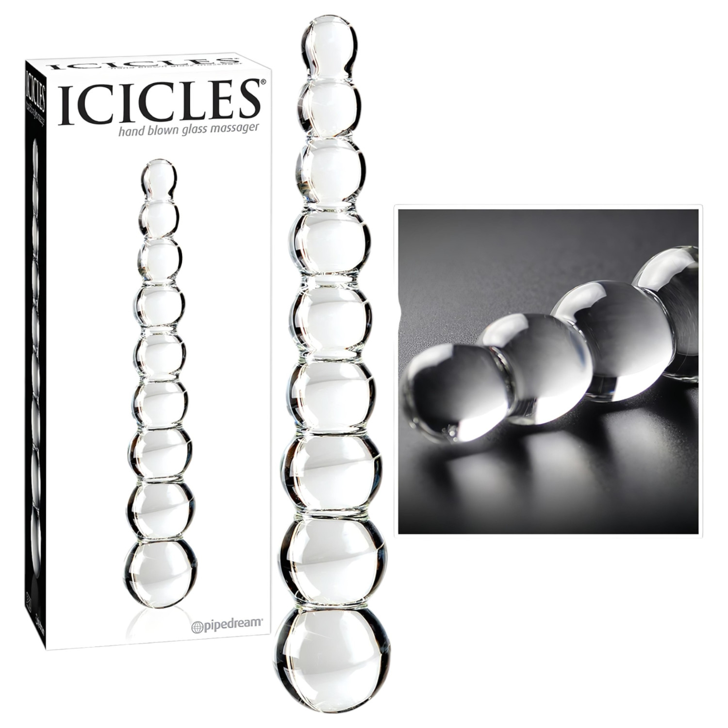 Icicles No. 2 - glaskulformad dildo - transparent