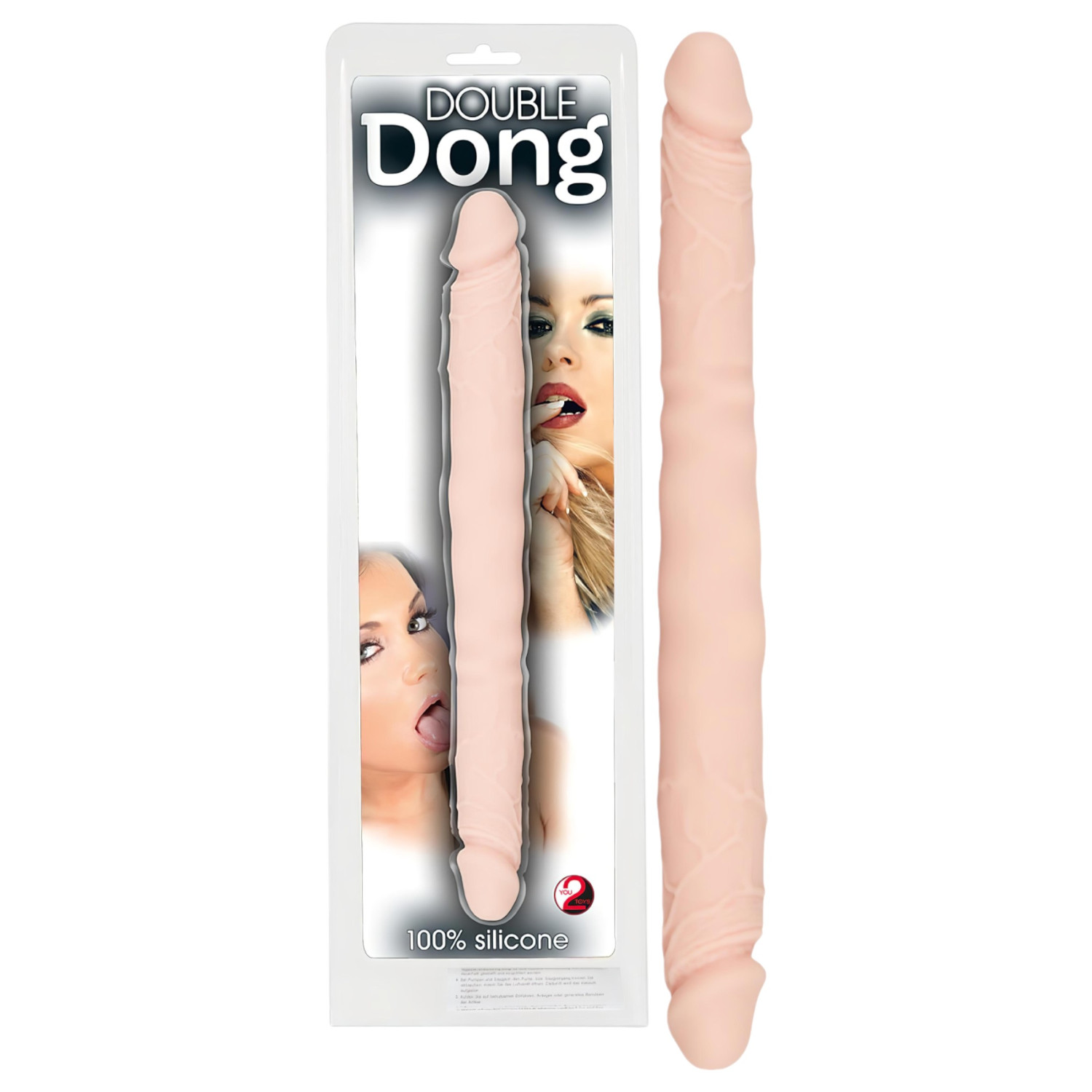 You2Toys - Double Dong - 100% silikondildo (naturell)