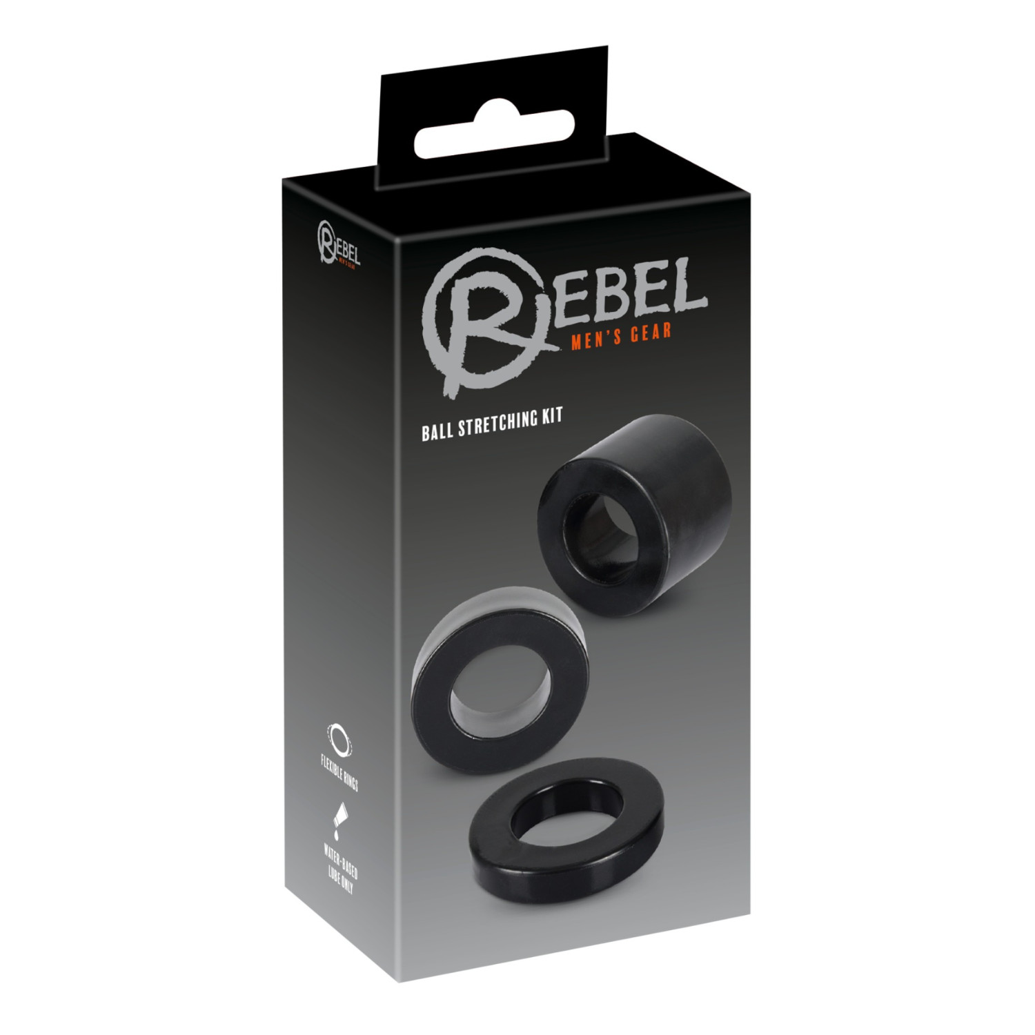 Rebel Ball - penisring och testikelsträckare set - svart