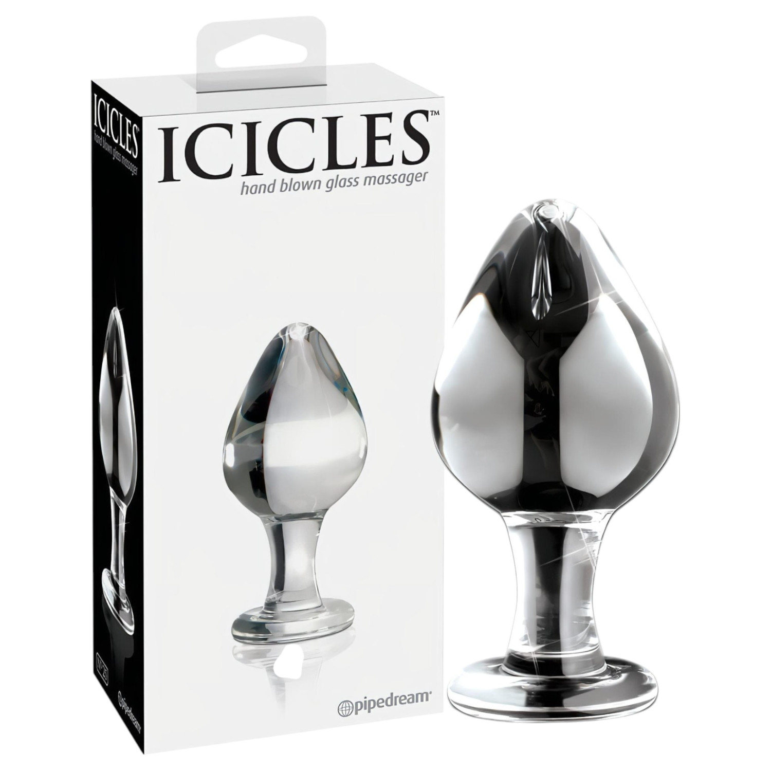 Icicles No. 25 - analplugg glas konisk transparent