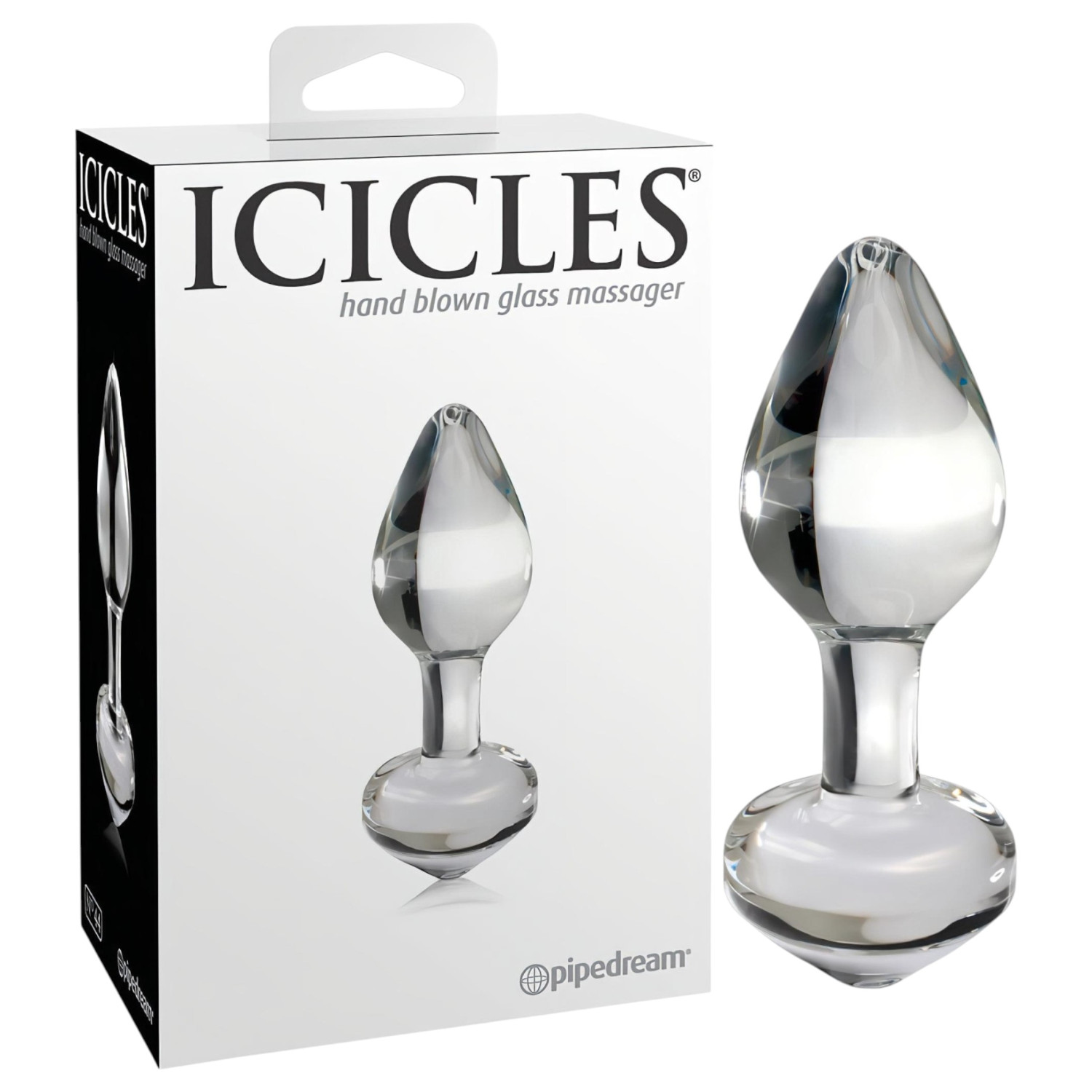 Icicles No. 44 - analplugg i glas - konisk - transparent