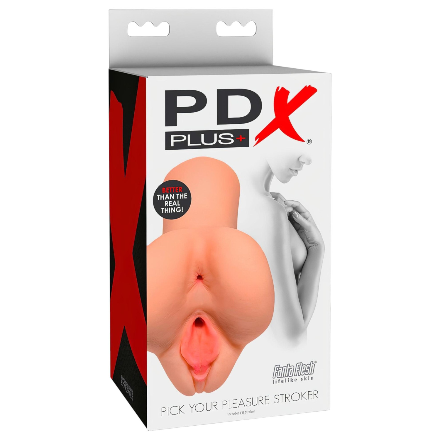 PDX Pick Your Pleasure - 2-i-1 realistisk masturbator (naturell)