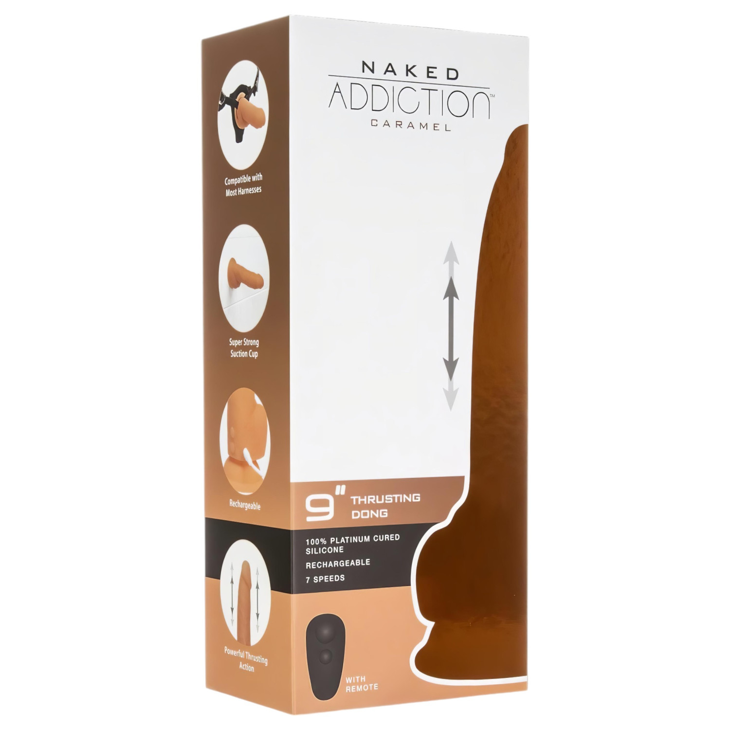 Naked Addiction - Thrusting vibrator - mörk - 23cm