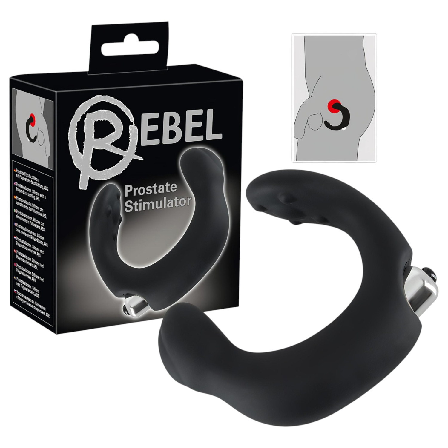 Rebel - prostatavibrator böjd - svart