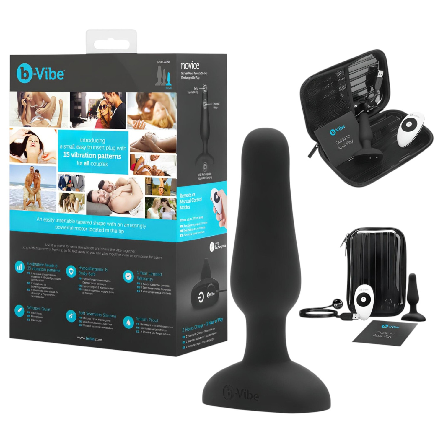 b-Vibe Novice - analvibrator för nybörjare - svart