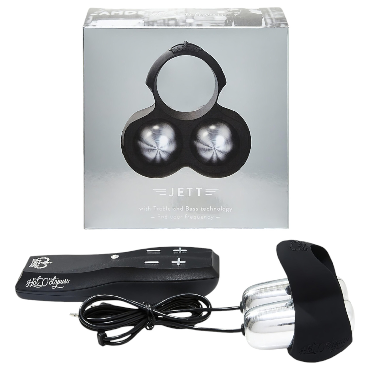 HOT Octopuss JETT - penistoppvibrator med 2 motorer - svart