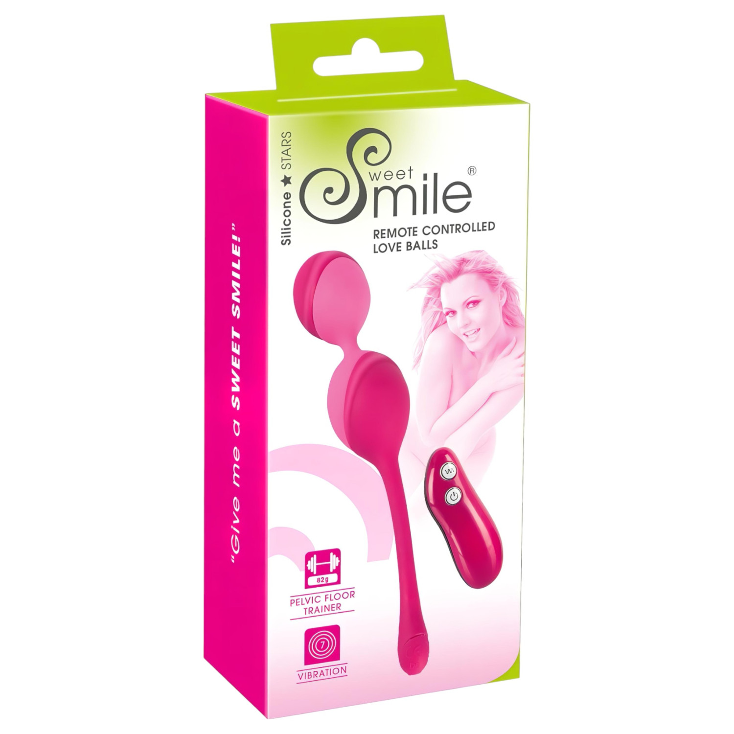 SMILE Love Balls - bärbart trådlöst vibrerande ägg - 82 g (rosa)