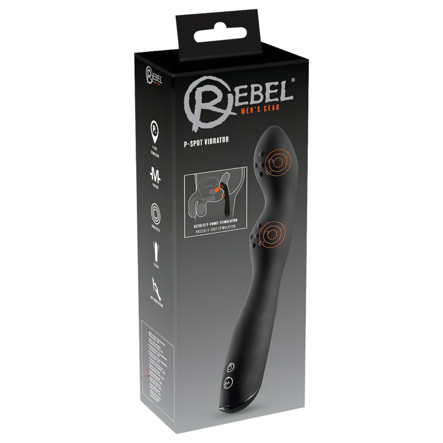 Rebel - prostatavibrator med 2 motorer - svart