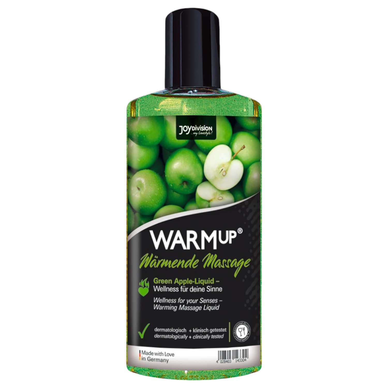 JoyDivision WARMup - massageolja med värmande effekt - grön äpple - 150ml