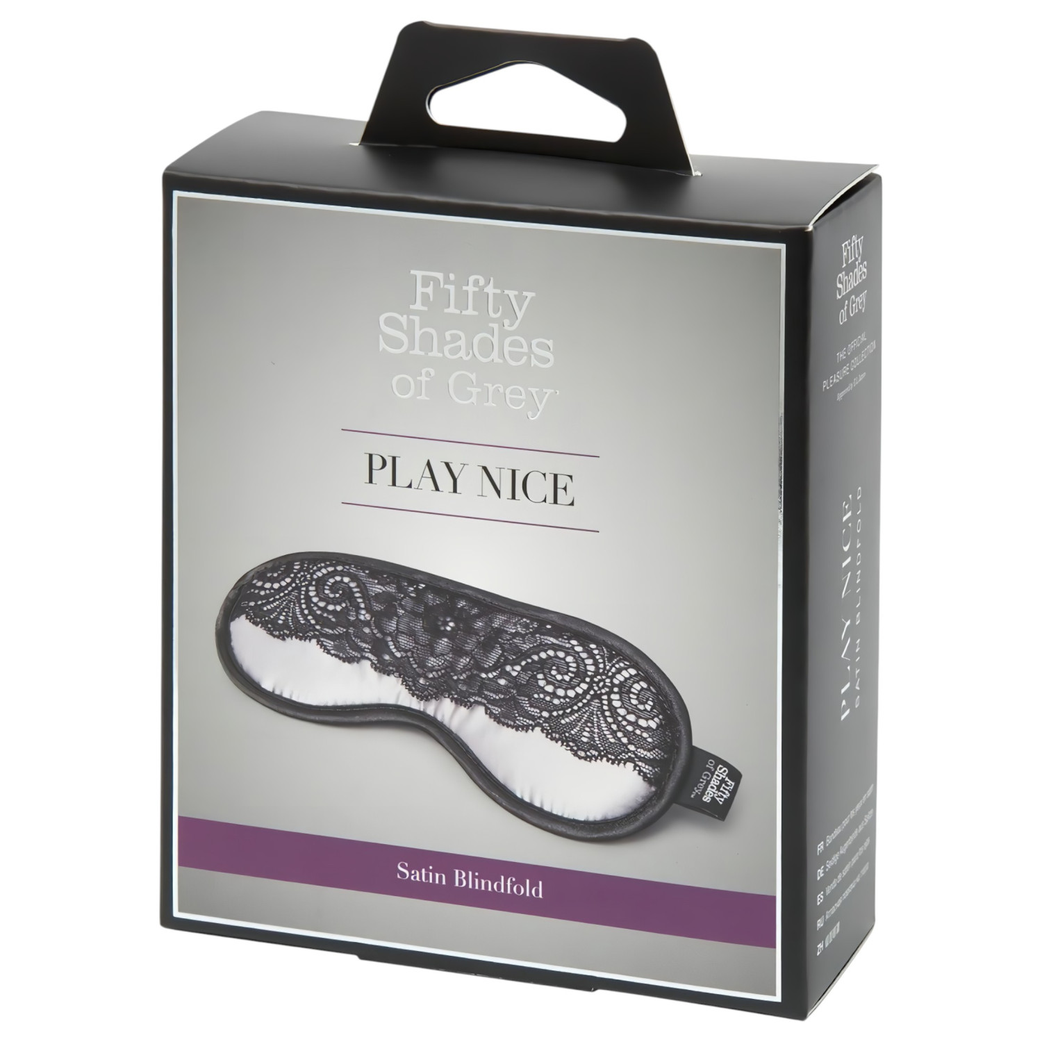 Femtio nyanser av grått Play Nice - satinfögelmask (silver)
