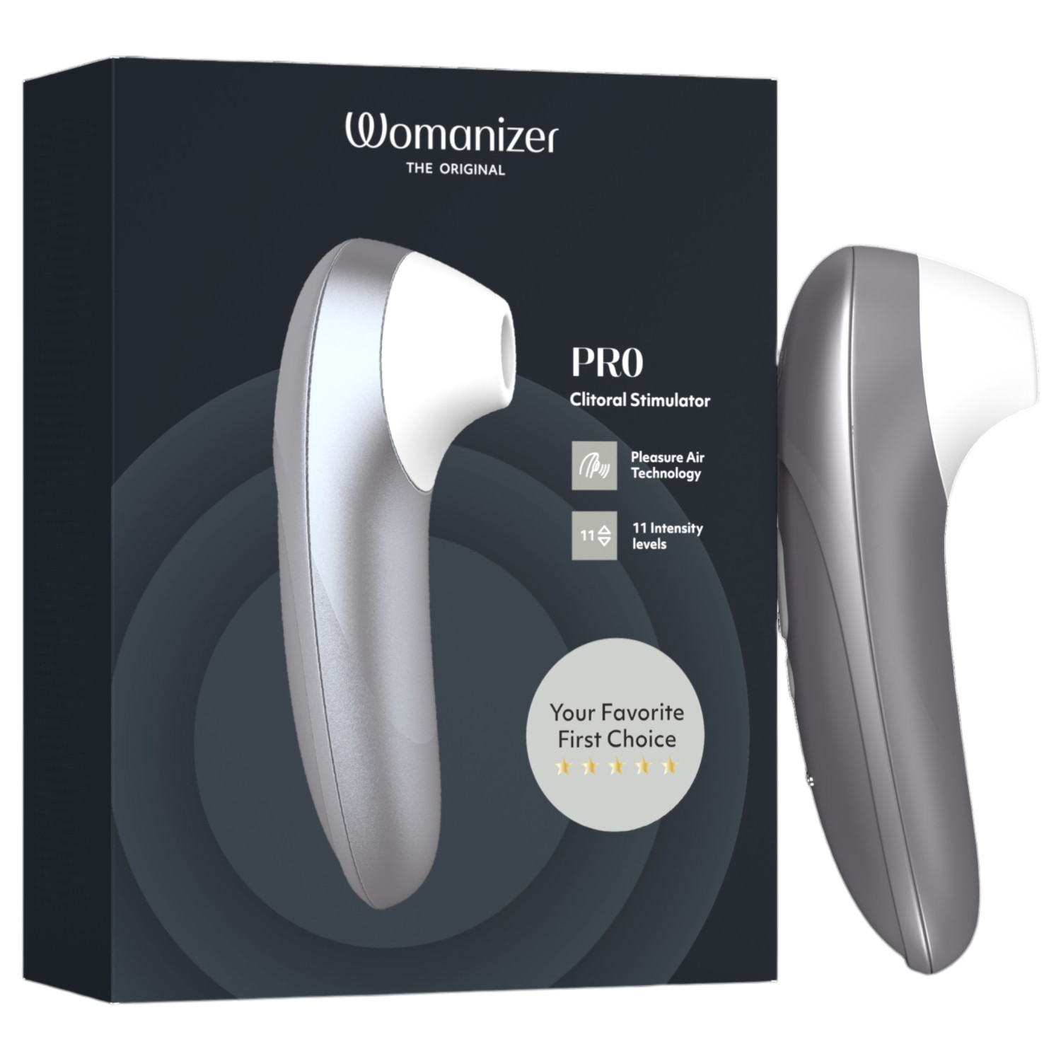 Womanizer Pro - luftvågs-klitorisstimulator (grå)