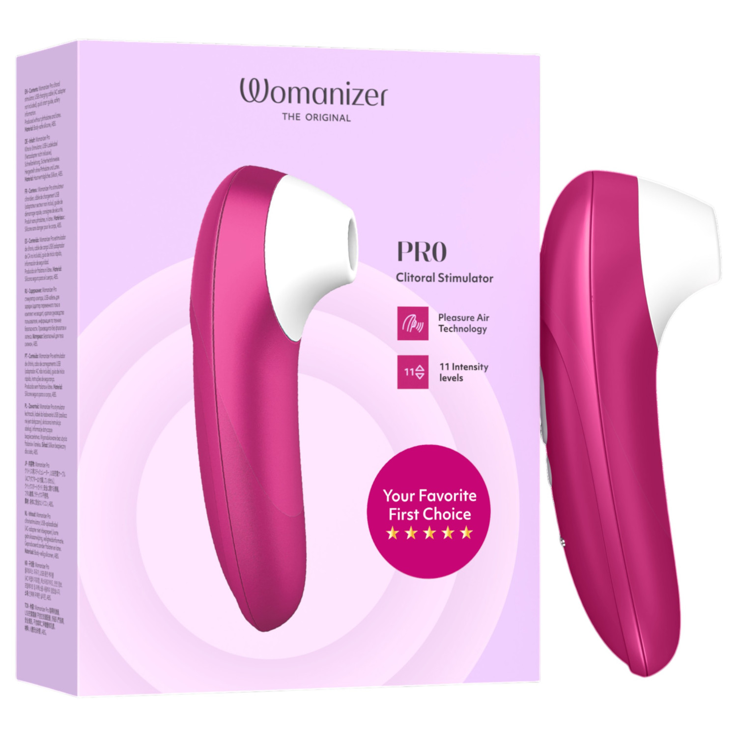 Womanizer Pro - luftvågs-klitorisstimulator (rosa)