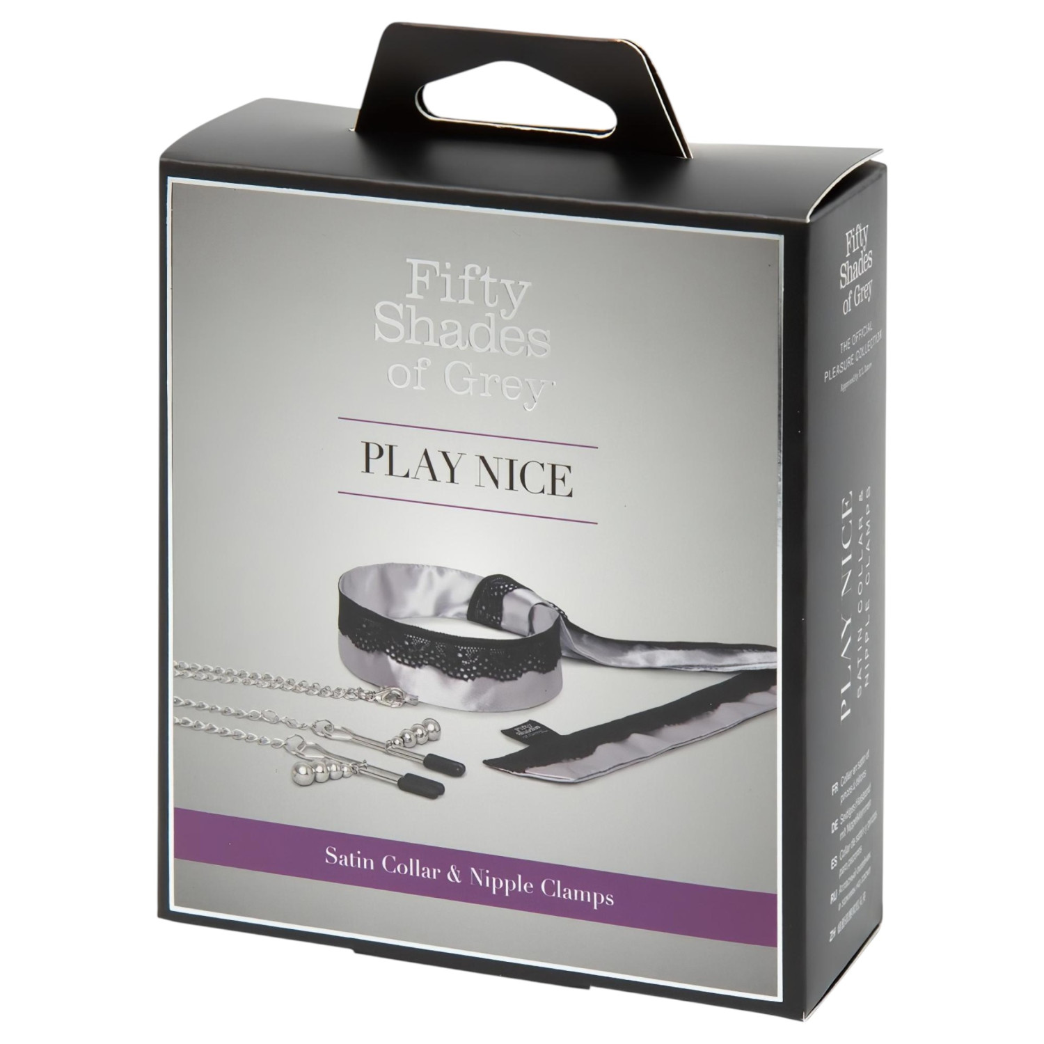 Fifty Shades of Grey Play Nice - bröstvårtsklämmor med halsband (silver)