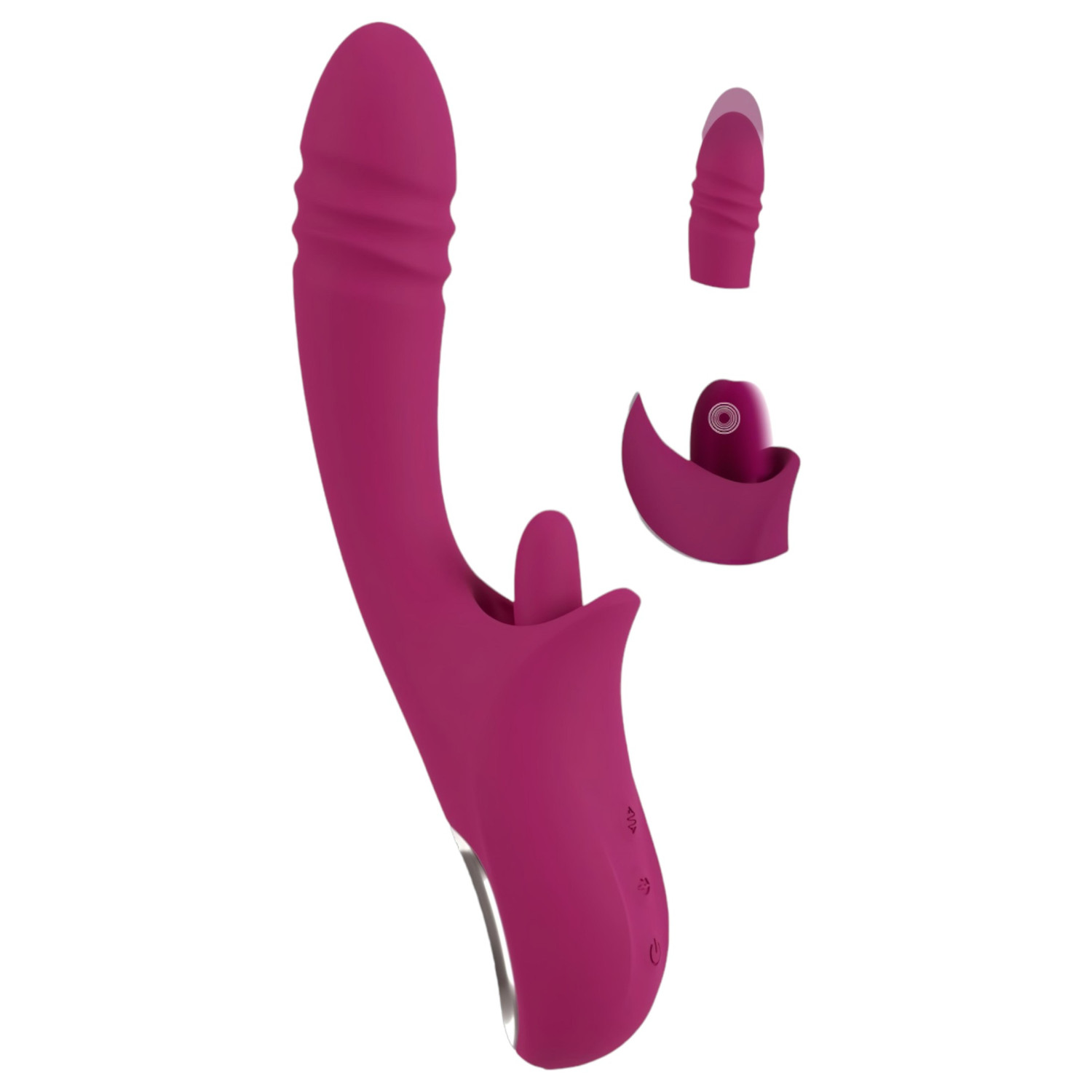 Javida - vibrator med slickfunktion och stötrörelser - silikon lila