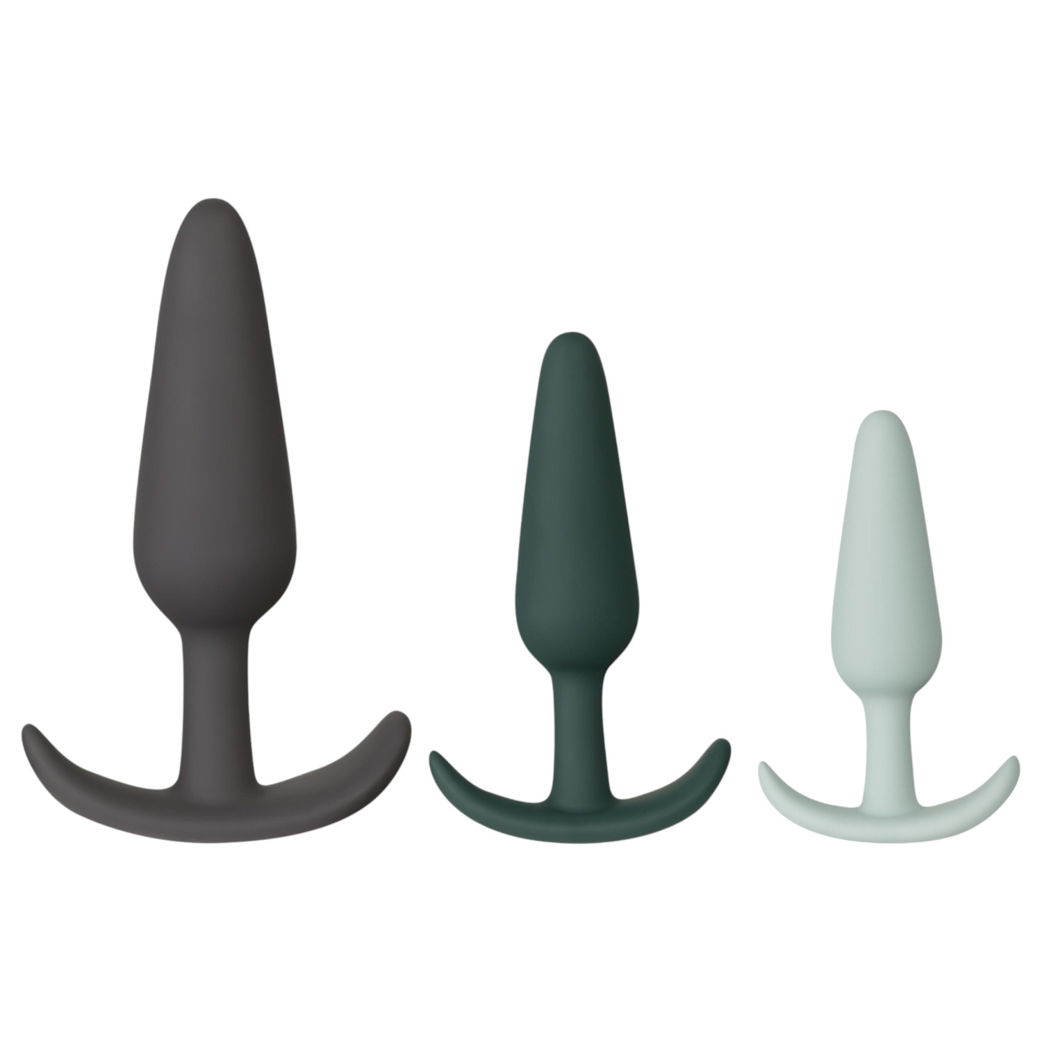Amaysin - silikon analpluggsset (svart och grön) - 3 st