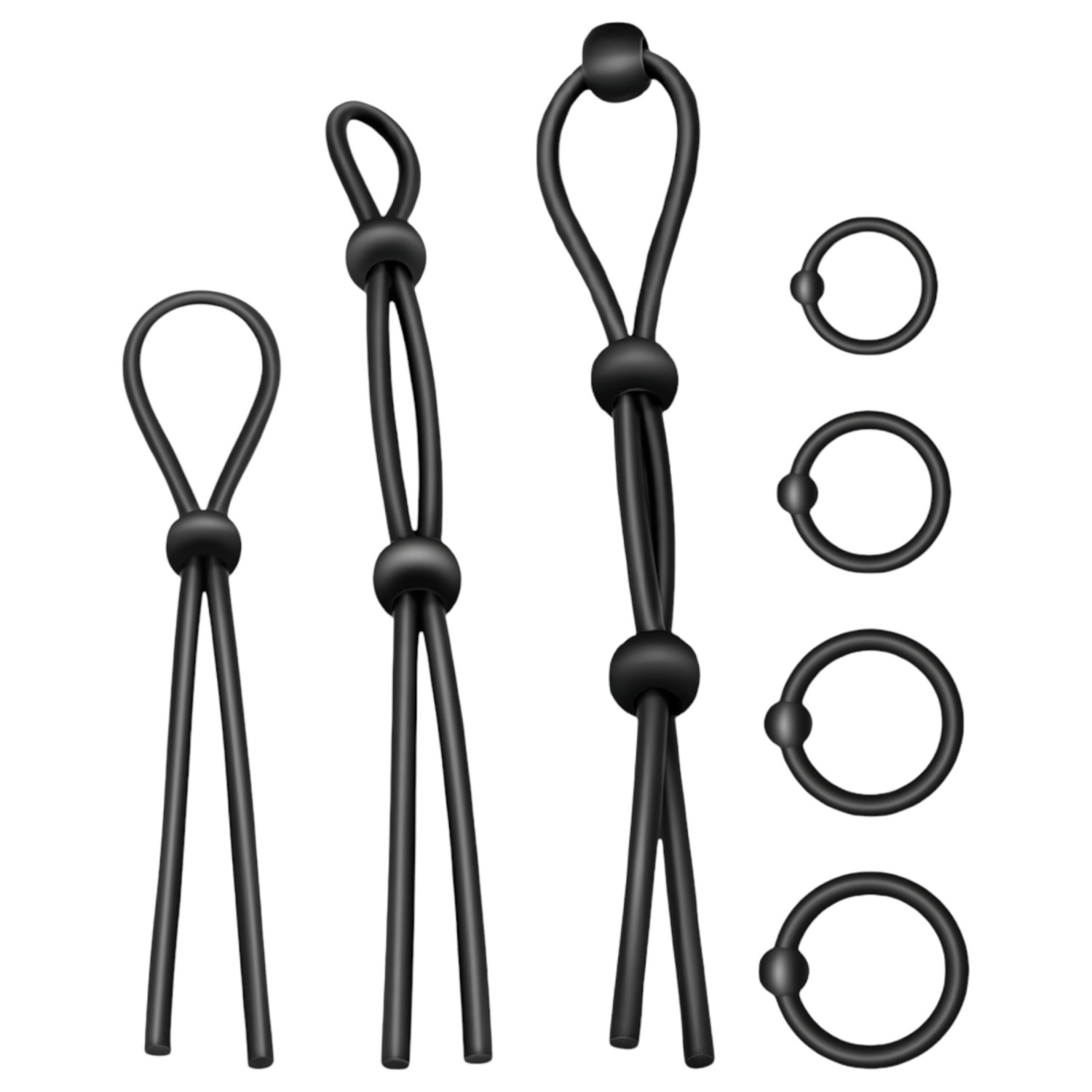 Addicted Toys - penisring set silikon 7-pack svart