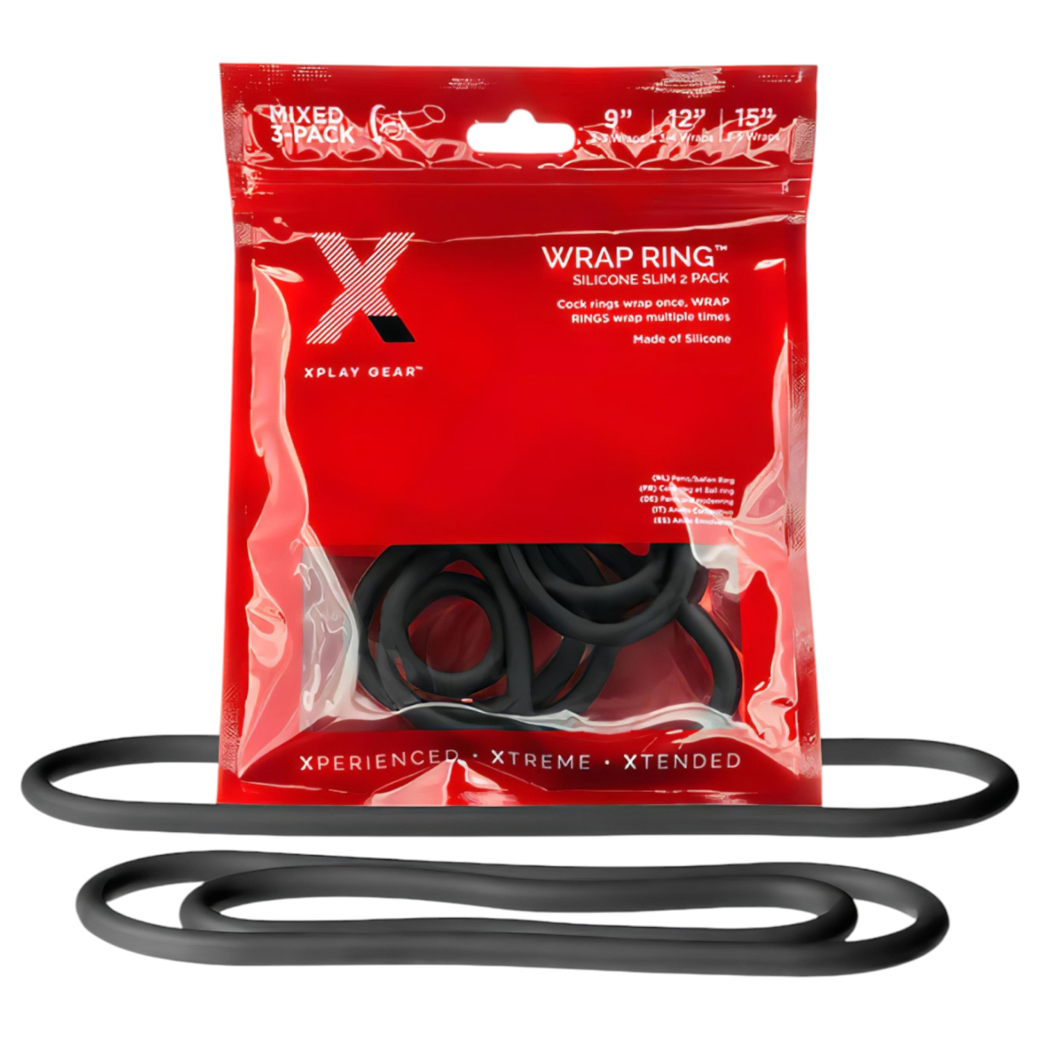 Perfect Fit - penisring set - tunn, svart silikon (3-pack)